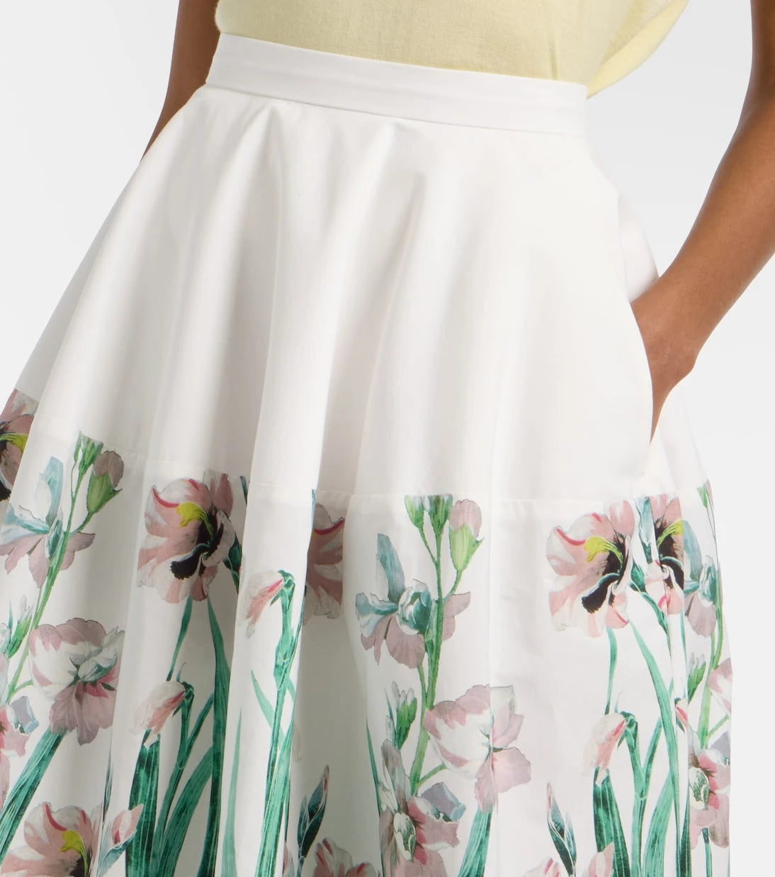 Erdem - Floral cotton midi skirt