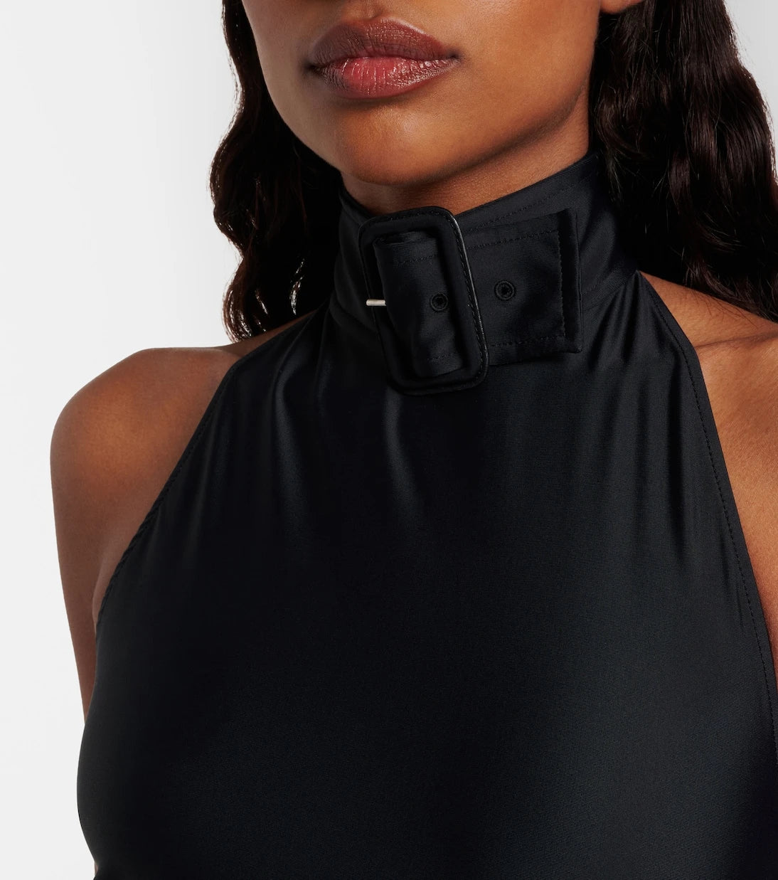 Courrèges - Buckle-detail crepé bodysuit