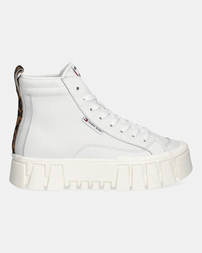 Tommy Jeans TJW VULC FLATFORM LEOPARD Deri Spor Ayakkabı