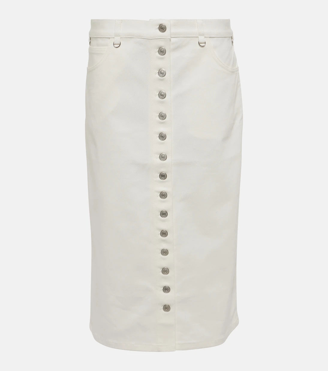 Courrèges - Multiflex denim midi skirt