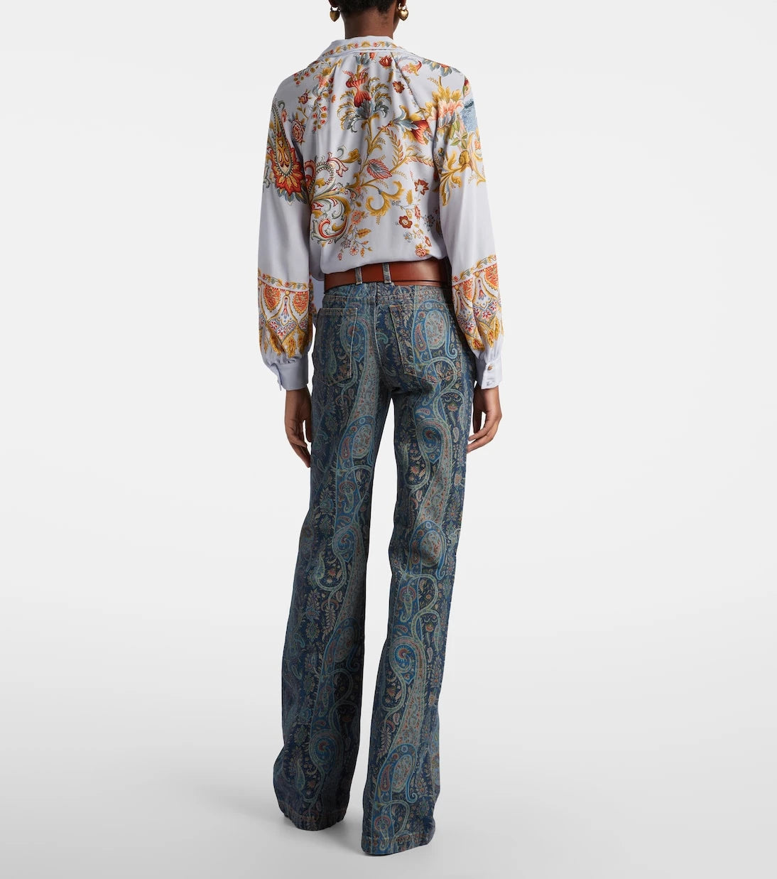 Etro - Printed flared jeans
