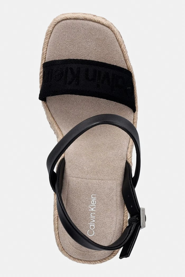 Calvin Klein eğimli platformlu sandaletler WEDGE ESPAD 70 WEBBING LTH