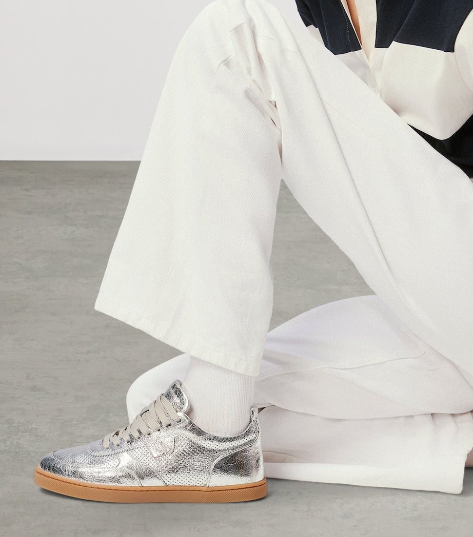 Christian Louboutin Silver Tutti Rui Metallic Leather Sneakers