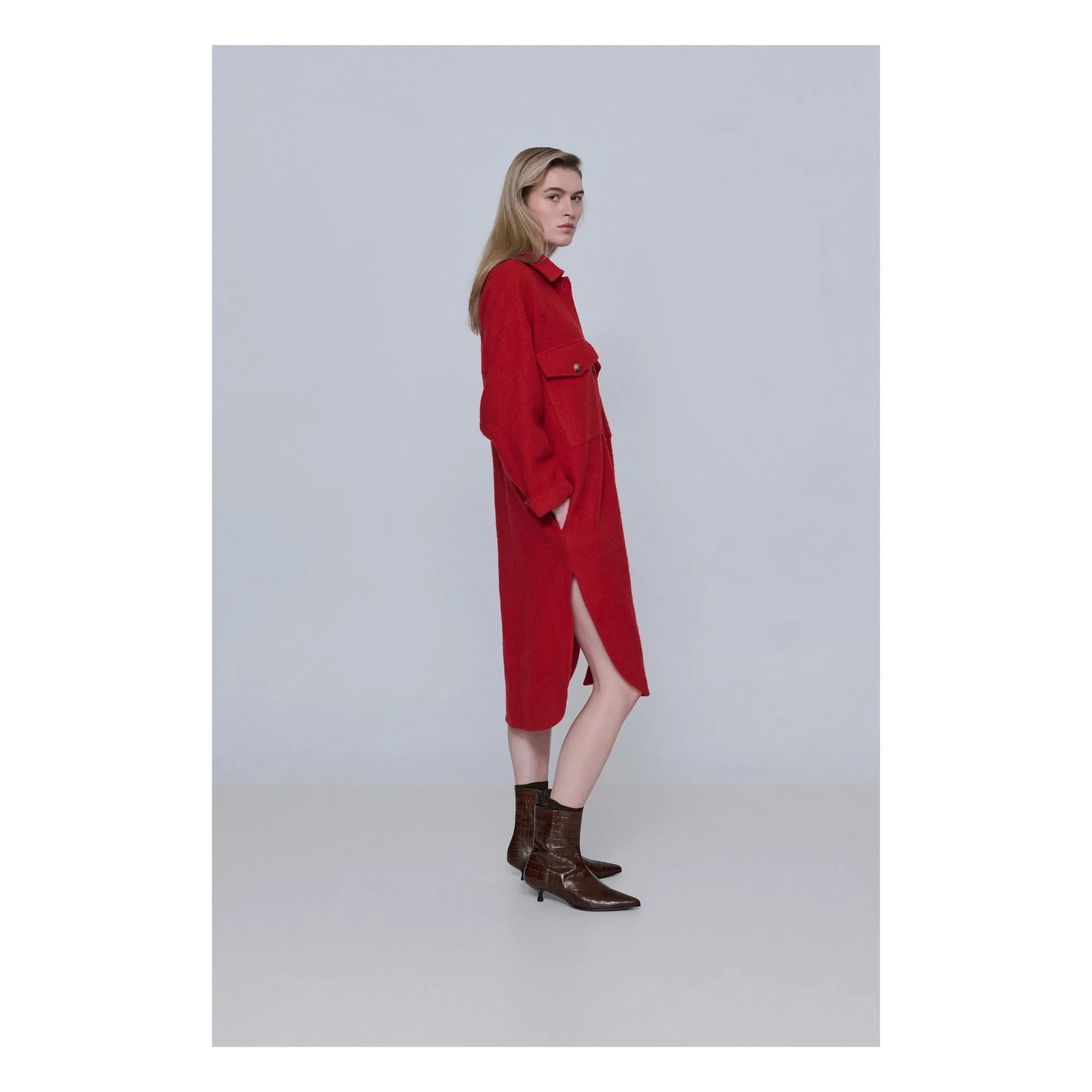 Augusta - Paula Crocodile Effect Boots | Chocolate