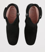 Roger Vivier Black Suede Polly Ankle Boots 85