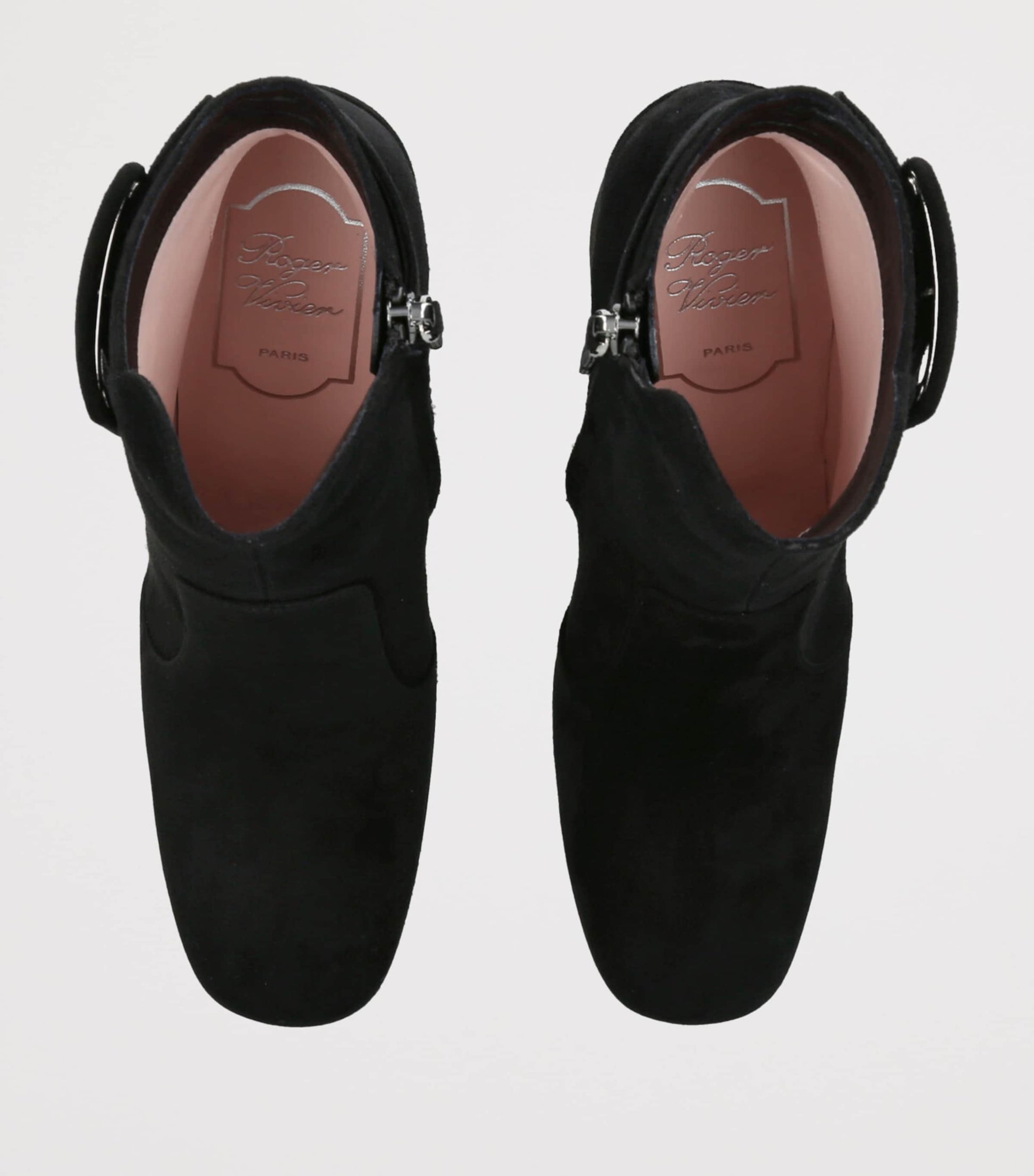 Roger Vivier Black Suede Polly Ankle Boots 85