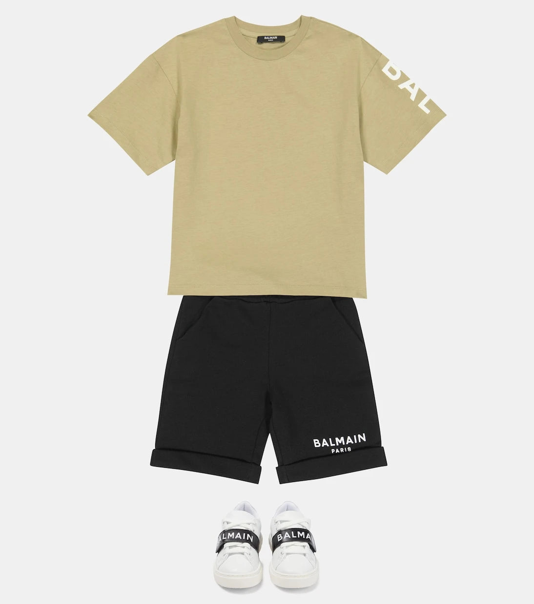 Balmain Kids - تي شيرت جيرسيه قطني بالشعار