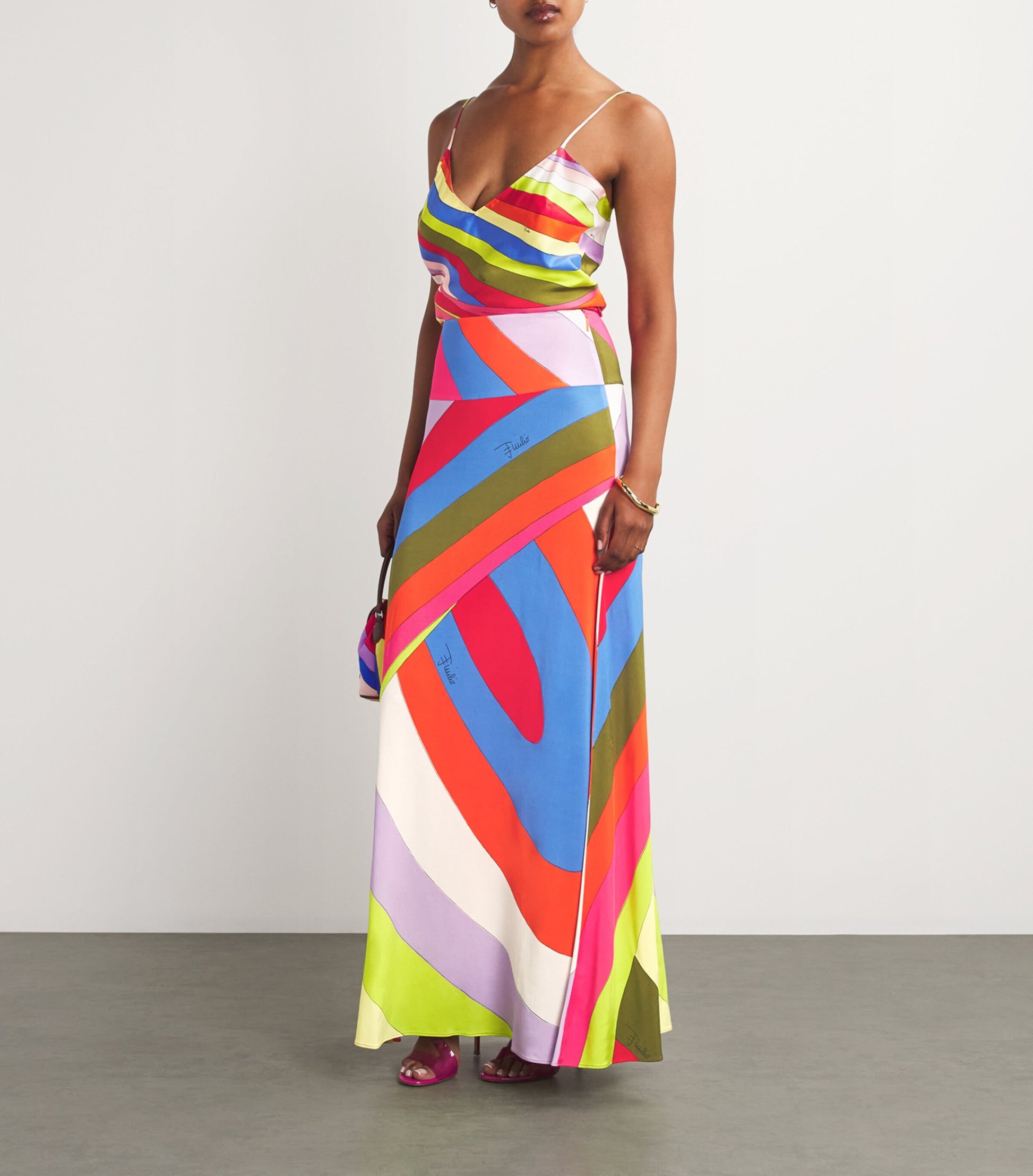 Multi Jersey Iride Maxi Skirt