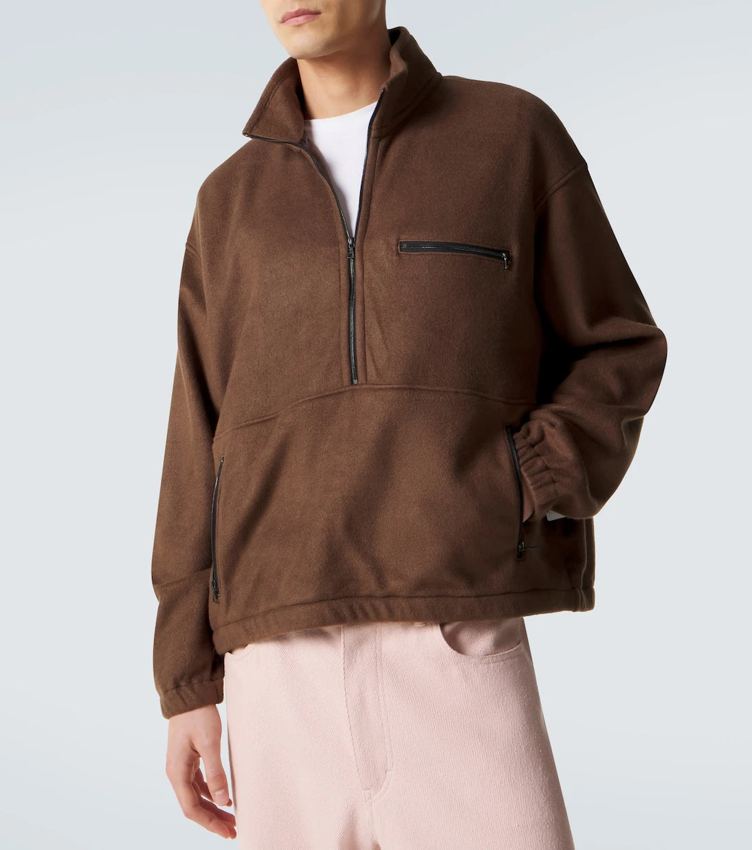 Auralee - Silk fleece half-zip sweater