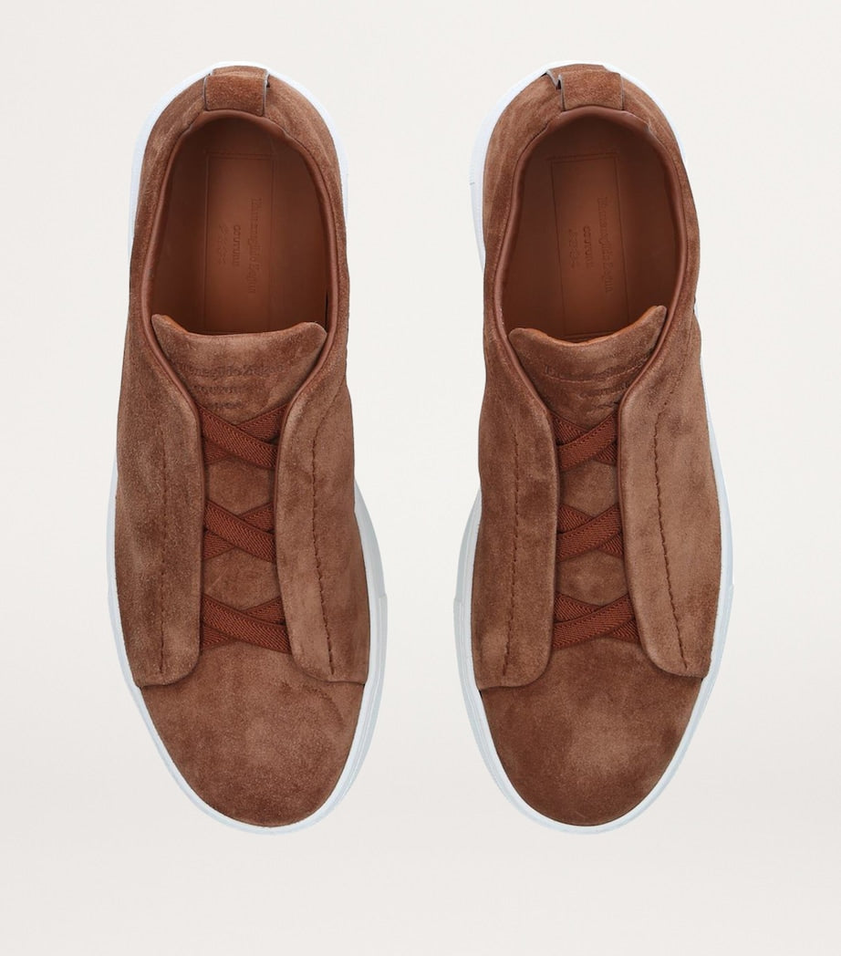 Zegna Suede Triple Stitch Sneakers