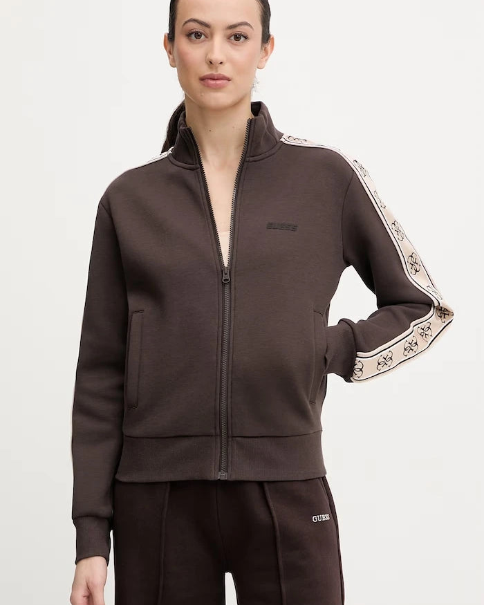 Guess fermuarlı kadın pamuklu sweatshirt BRITNEY