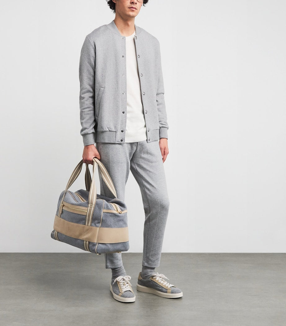 Eleventy Cotton-Blend Stripe Bomber Jacket