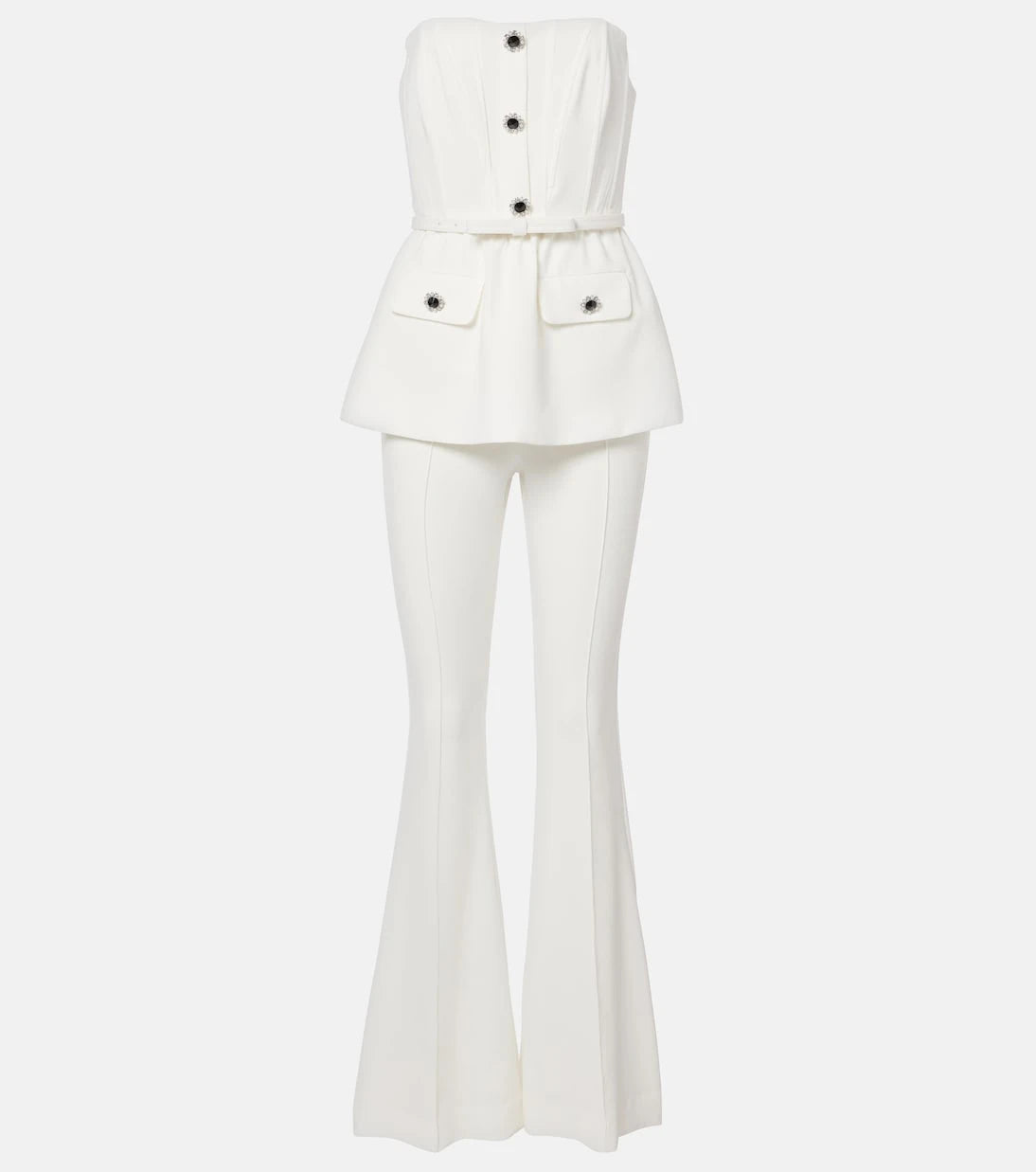 Self-Portrait - Strapless crêpe jumpsuit