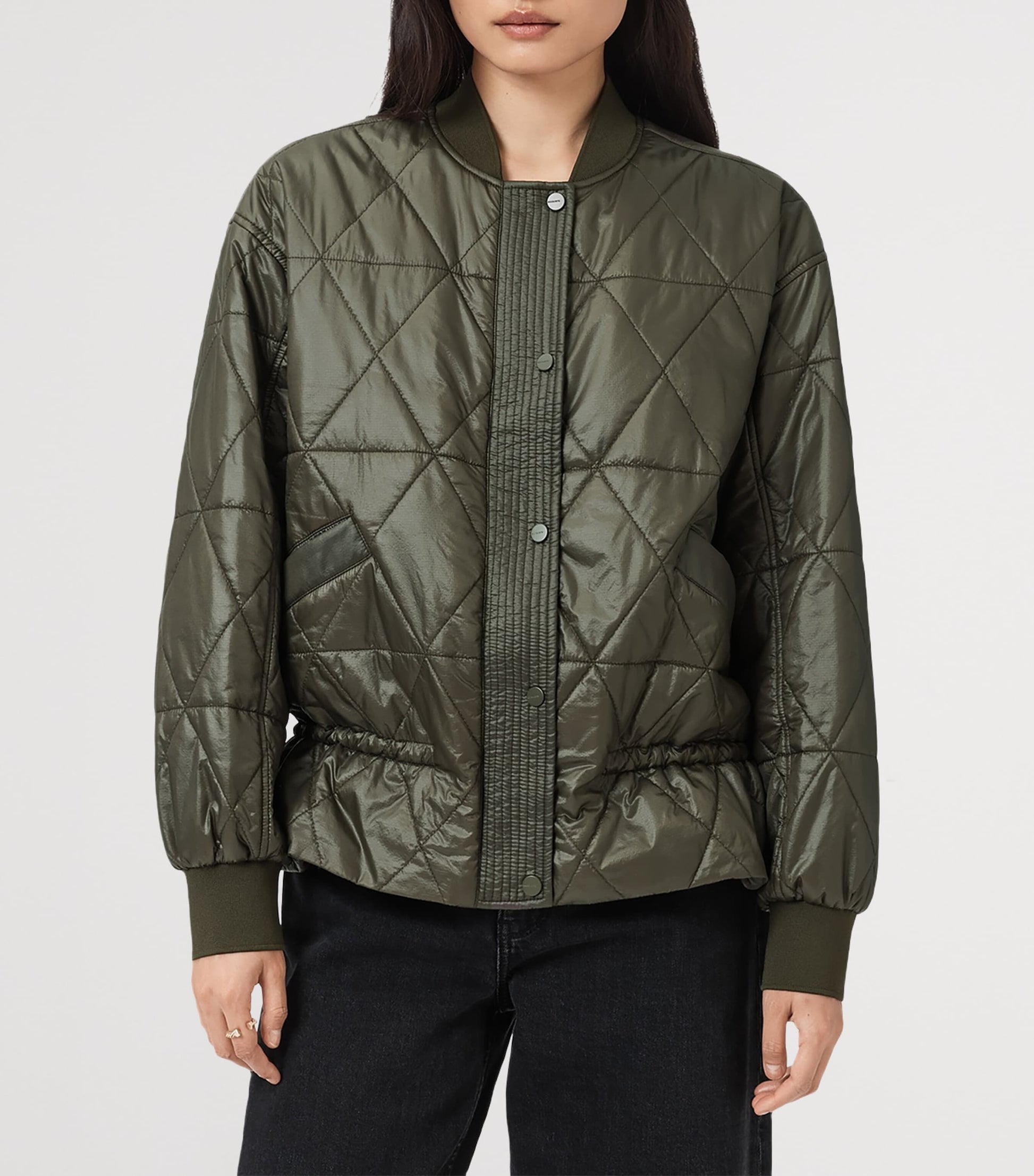 Green Quilted Alii Bomber Jacket