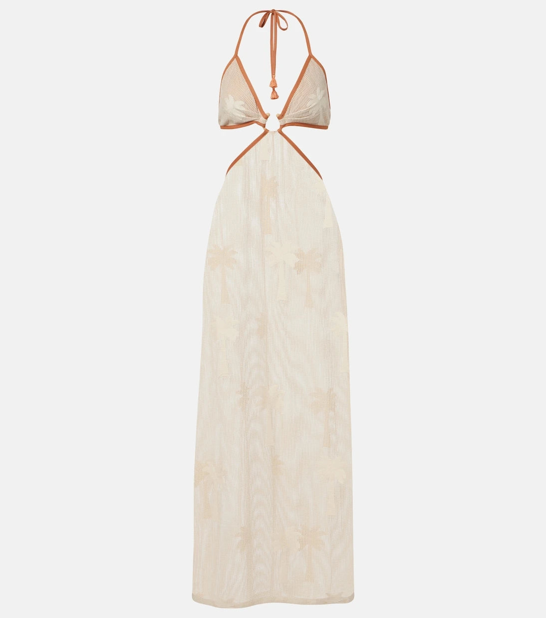 Johanna Ortiz - Embroidered cutout mesh maxi dress