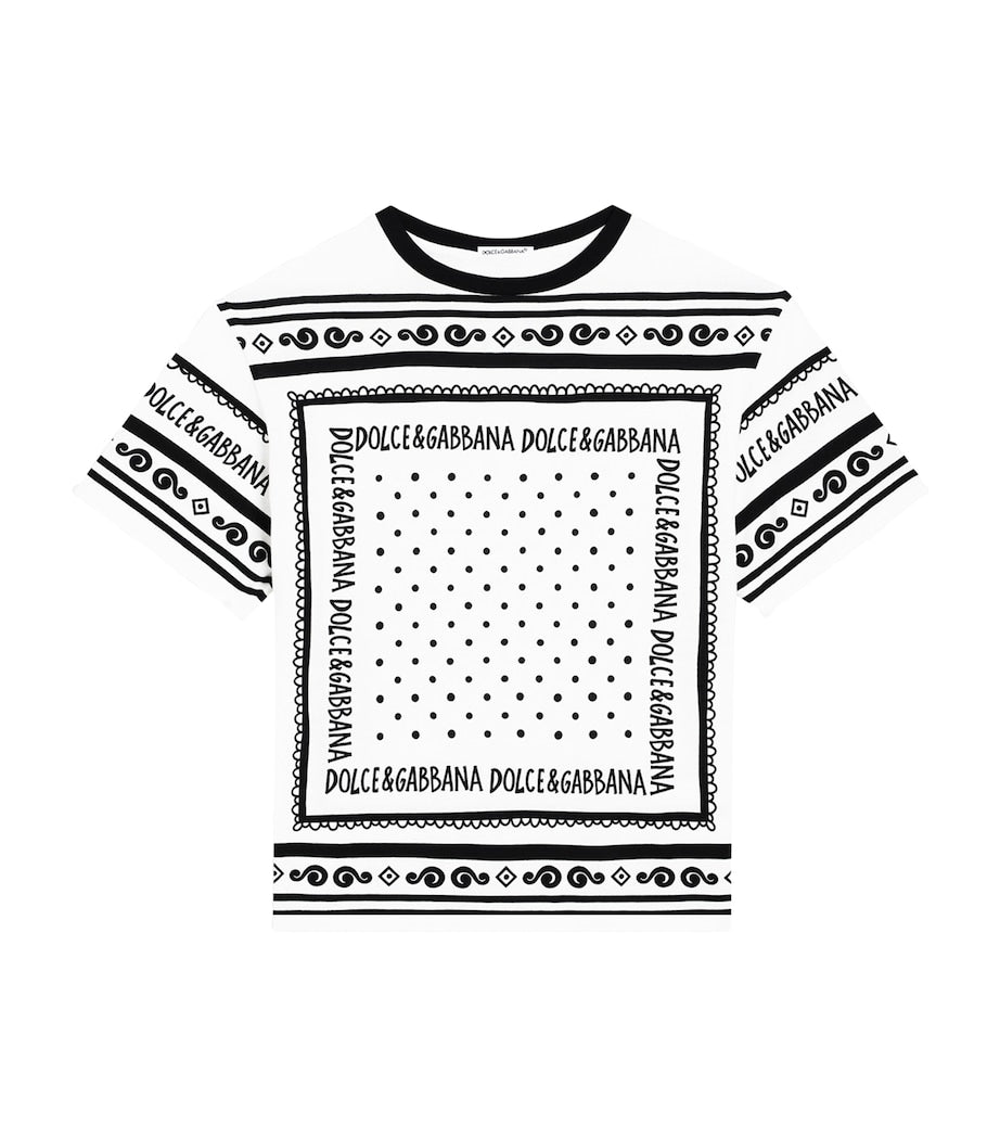 Dolce & Gabbana Kids Cotton Bandana Print T-Shirt (8-12+ Years)