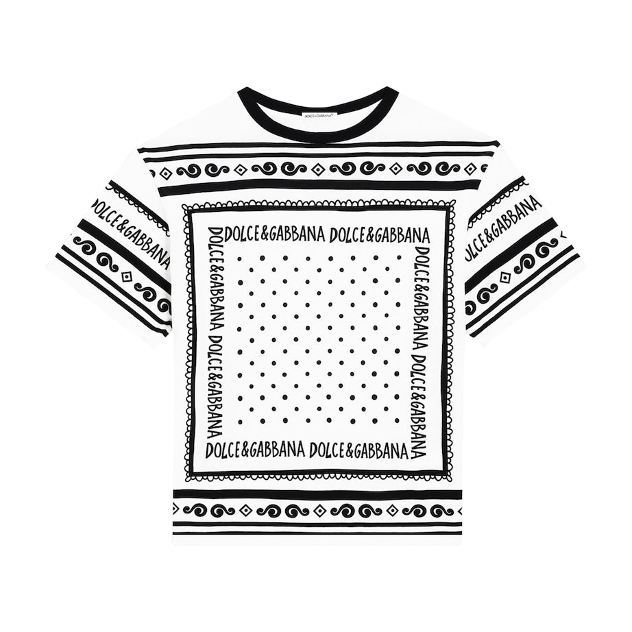 Dolce & Gabbana Kids Cotton Bandana Print T-Shirt (8-12+ Years)