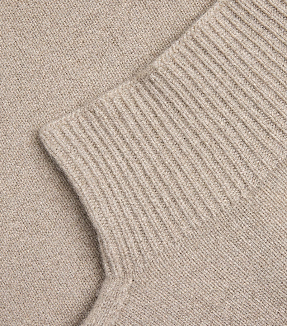 Beige Cashmere Rollneck Sweater
