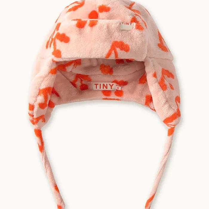 Детска шапка Tinycottons CHERRIES EARFLAP BEANIE