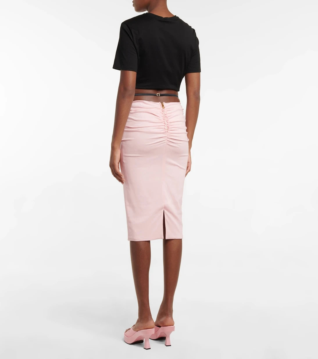 Versace - Ruched midi skirt