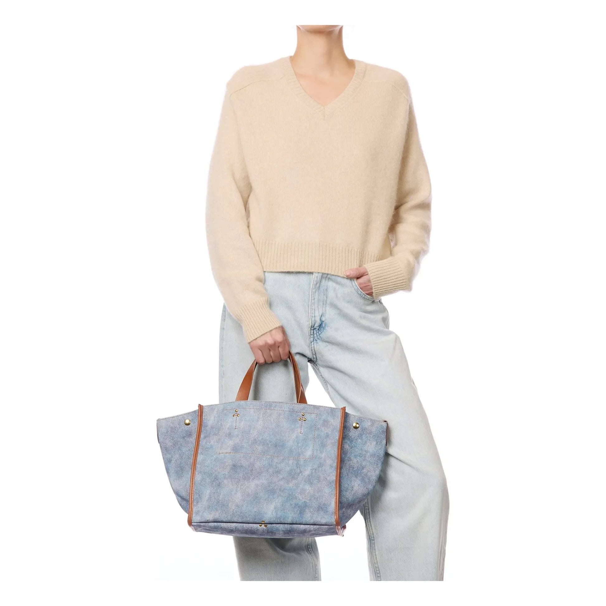 Jérôme Dreyfuss - Léon M Velvet crust bag | Washed blue