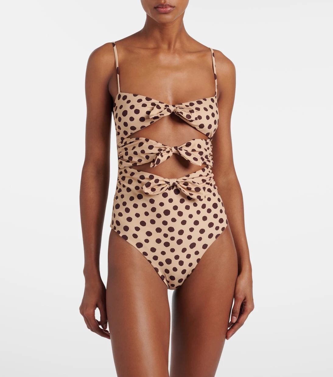 Valentino - Polka-dot cutout swimsuit
