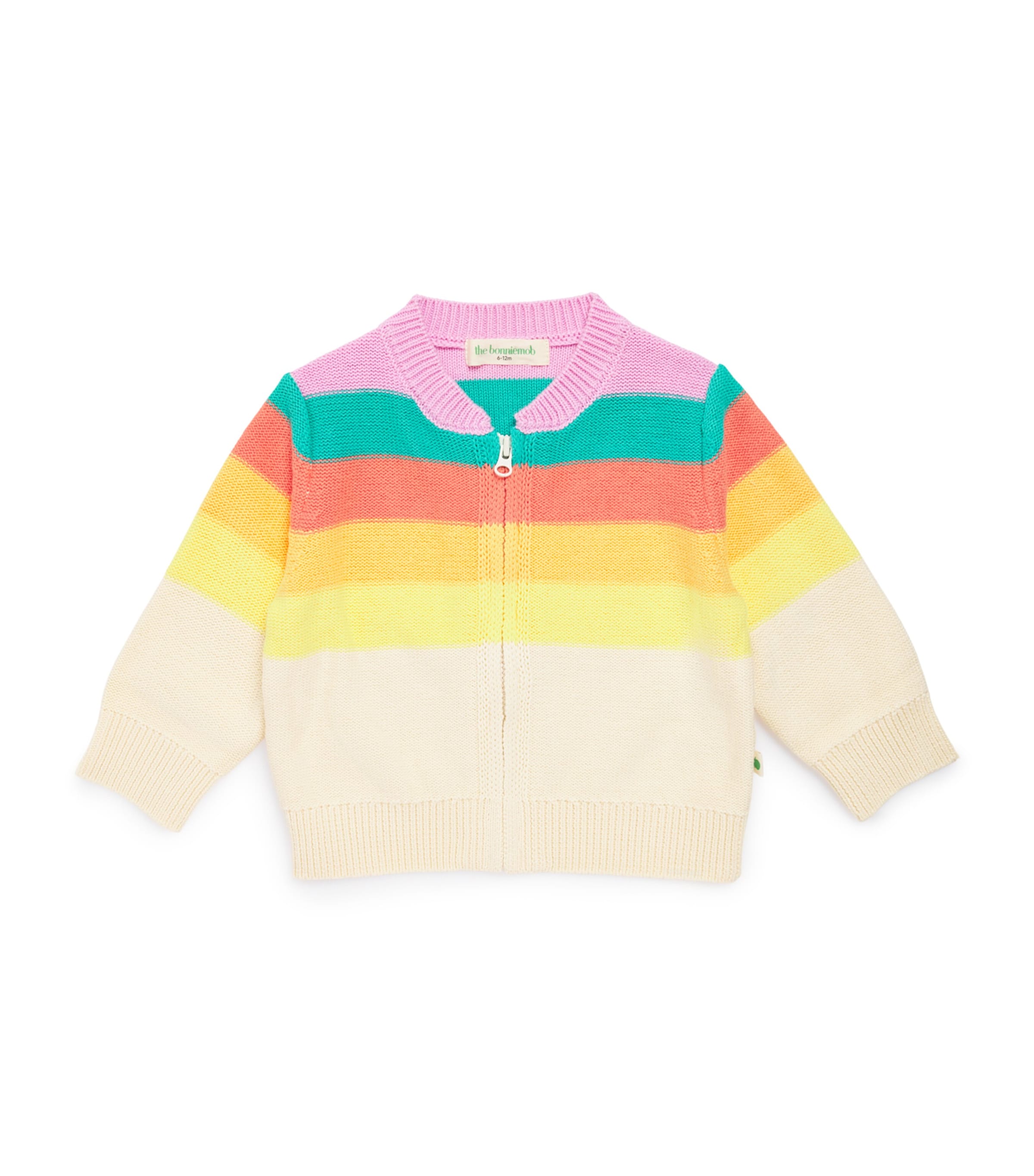 the bonnie mob Organic Cotton Striped Cardigan (0-24 Months)