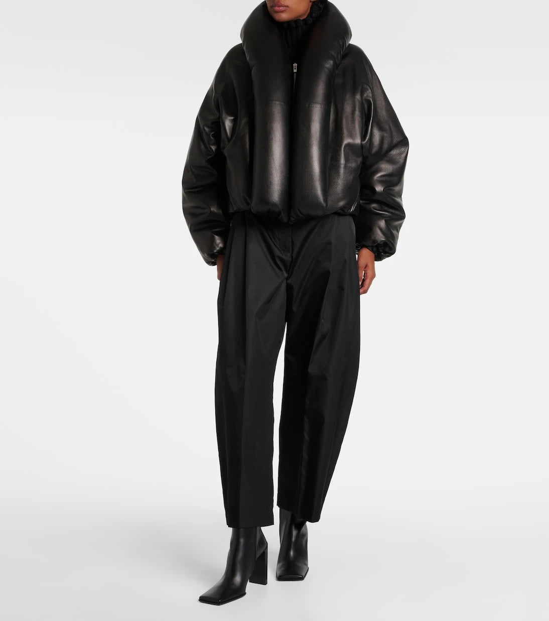 Alaïa - Leather bomber jacket
