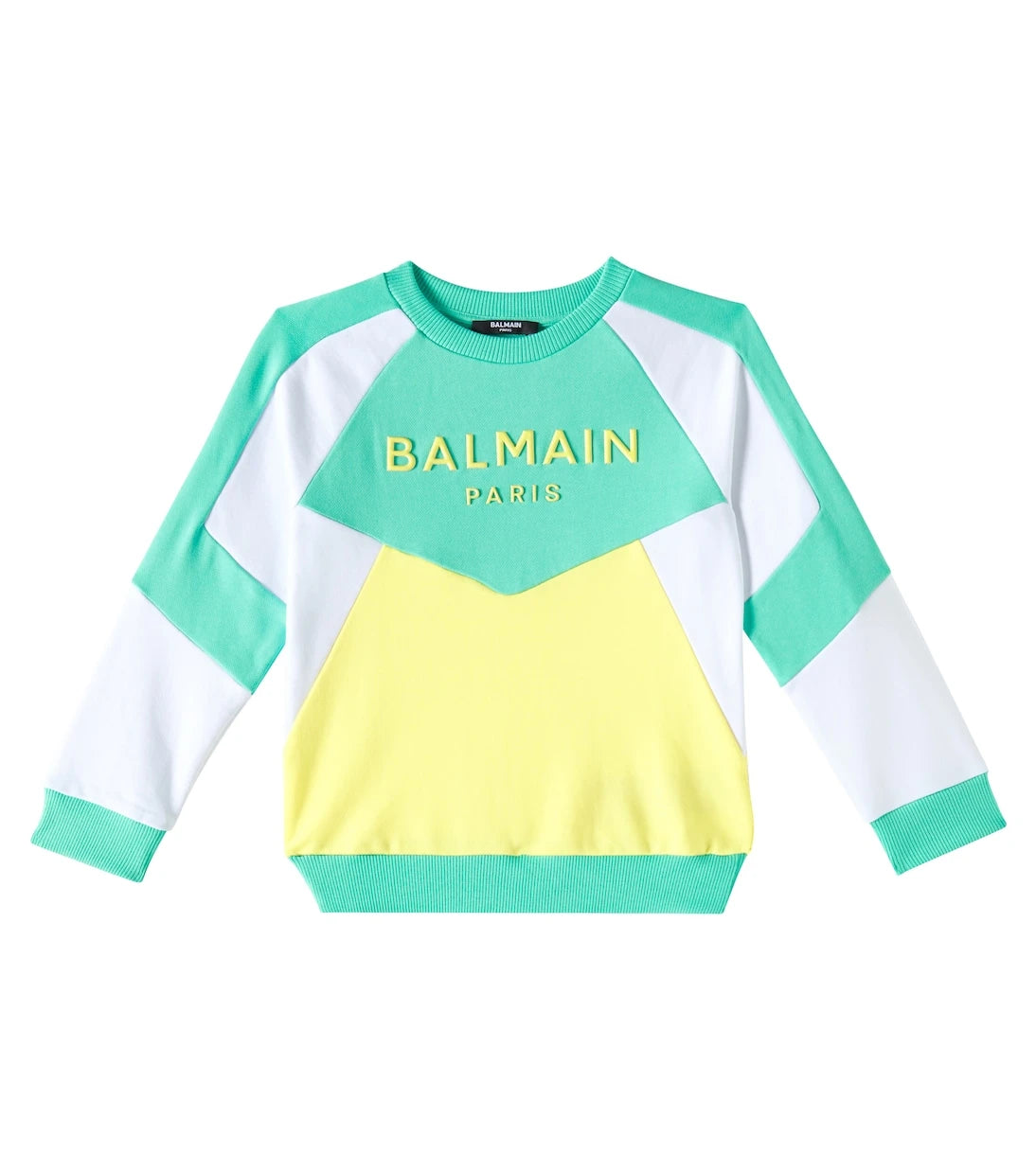 Balmain Kids - سويت شيرت من القطن جيرسي بطبعة شعار الماركة