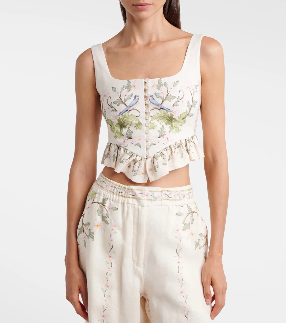 Agua by Agua Bendita - Eslabón printed linen top