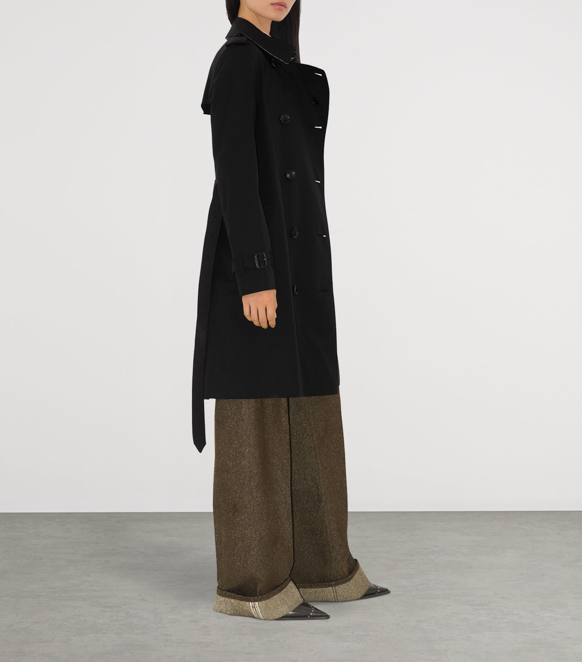 Burberry Gabardine Mid-Length Kensington Heritage Trench Coat