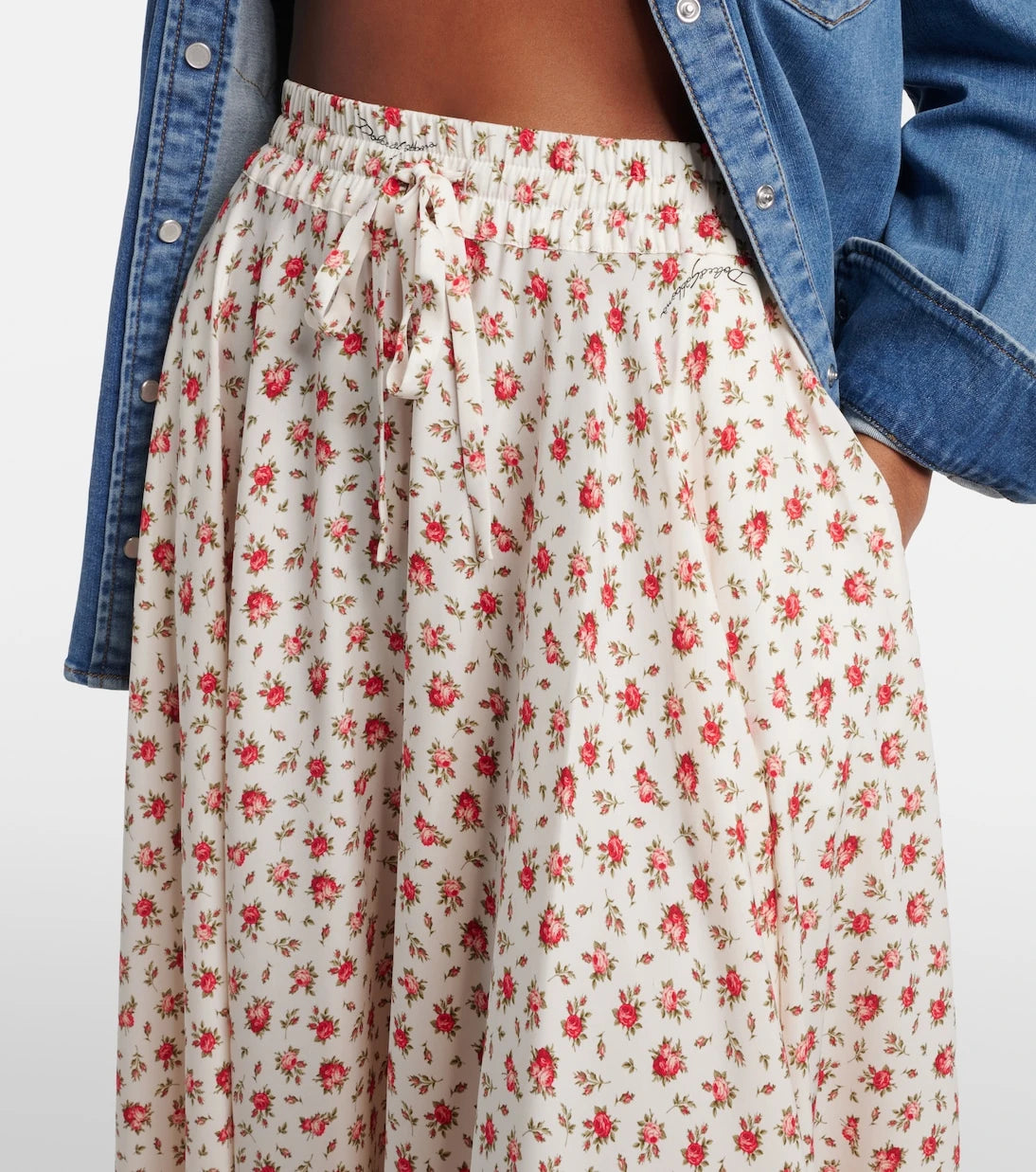 Dolce&Gabbana - Floral silk-blend midi skirt