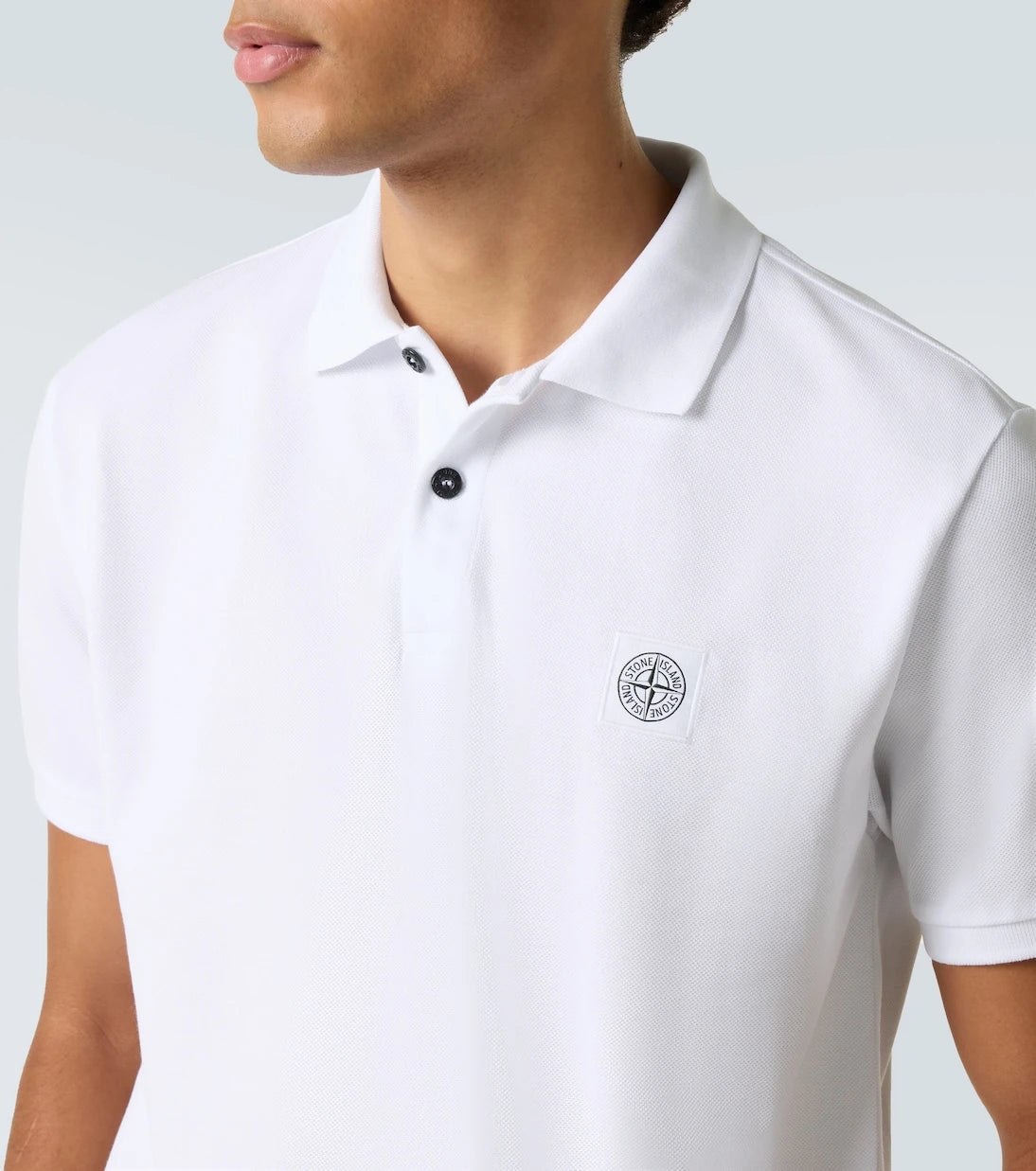 Stone Island - Compass cotton piqué polo shirt
