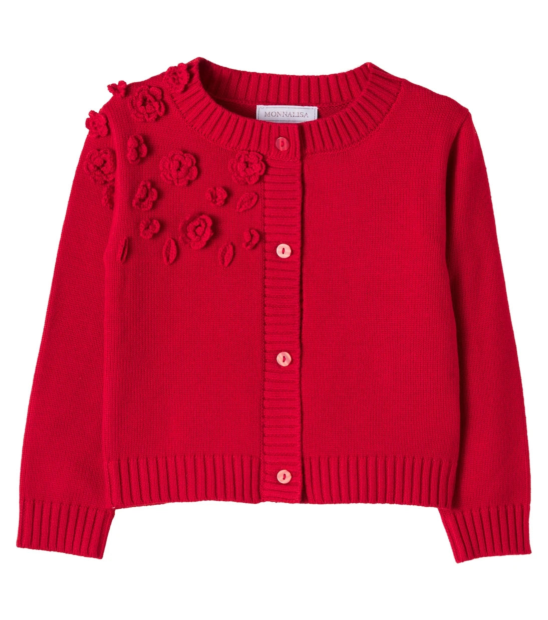 Monnalisa - Floral-appliqué cardigan