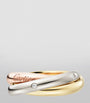 Medium White, Yellow, Rose Gold and Diamond Trinity Ring