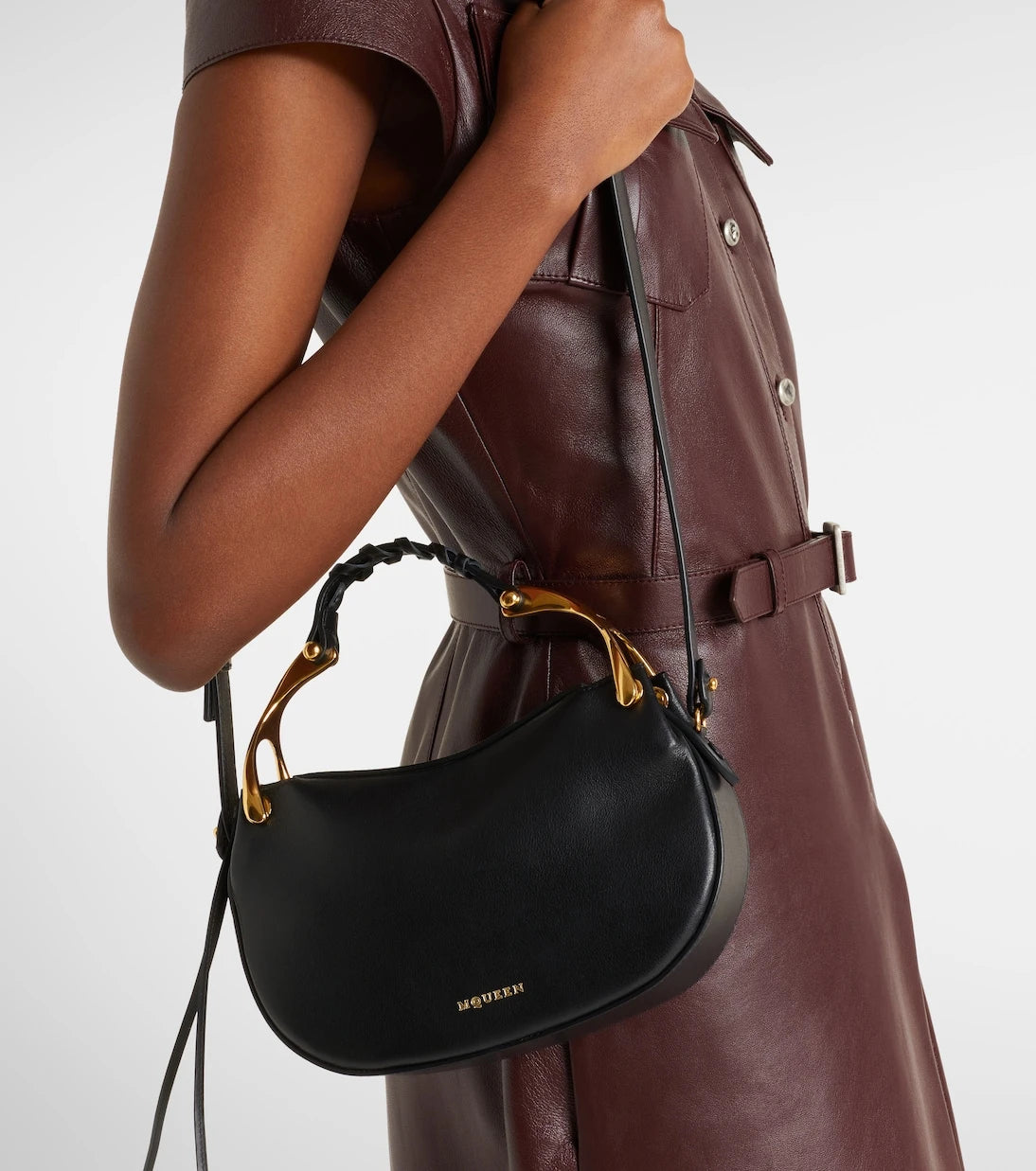 McQueen - Wishbone Mini leather top-handle bag