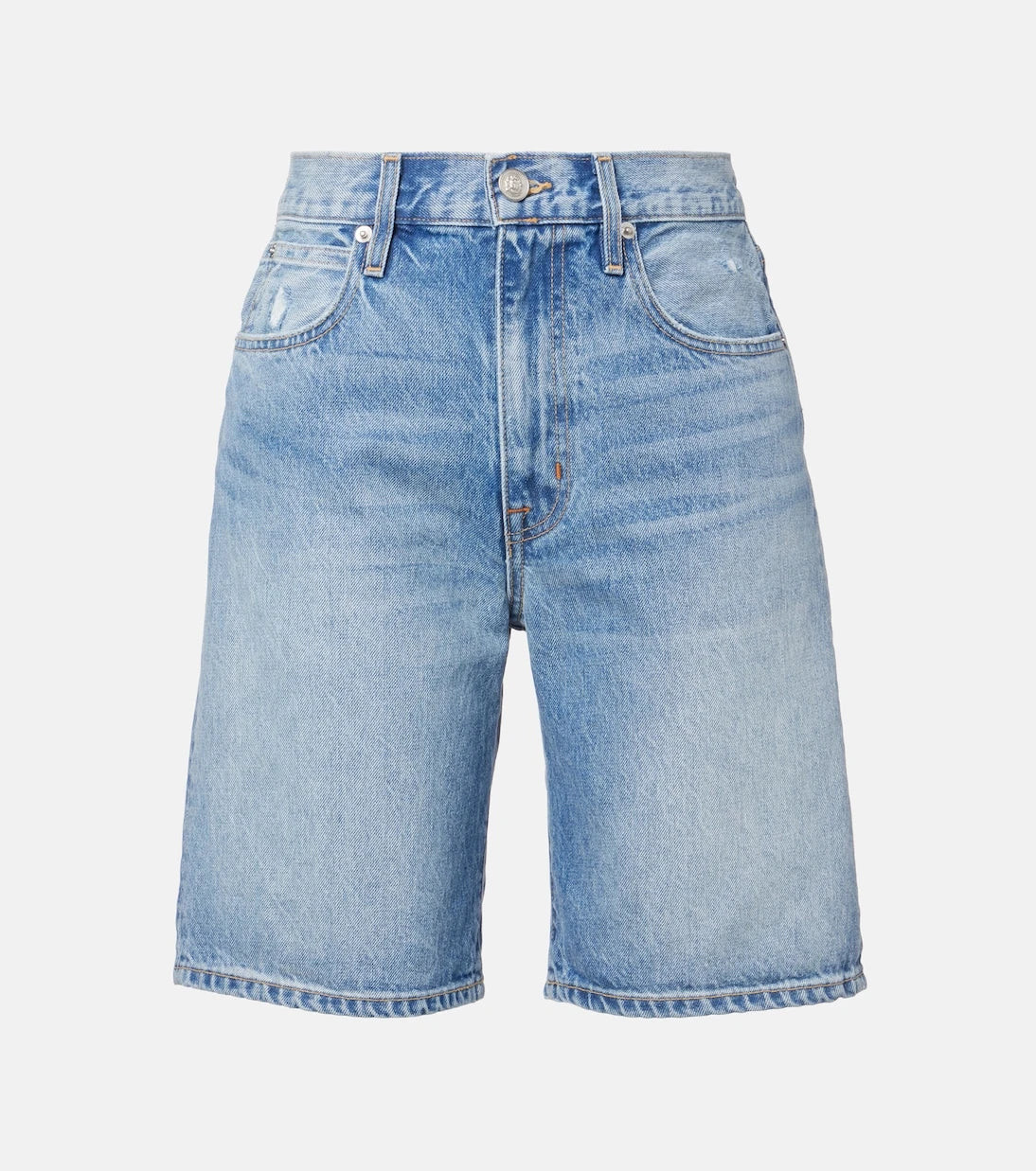 Slvrlake - High-rise denim Bermuda shorts