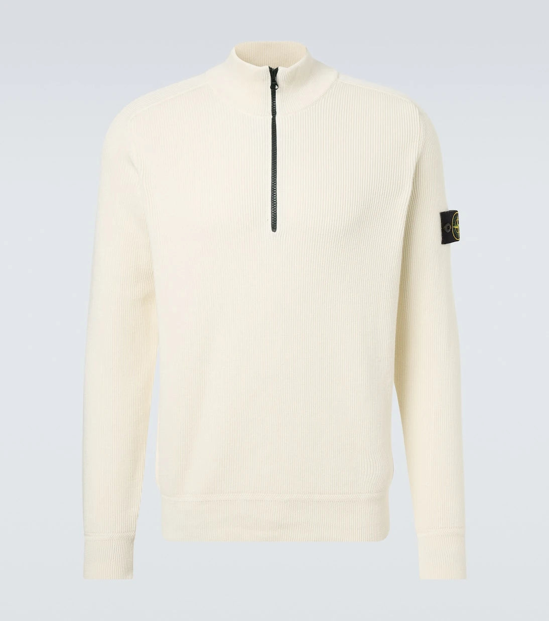 Stone Island - سترة قطنية بنصف سحاب بتصميم بوصلة