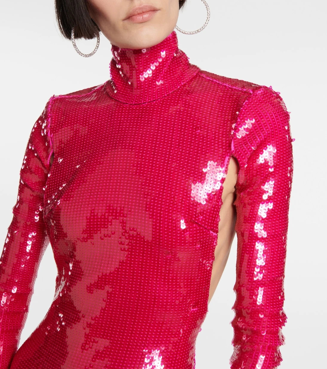 LaQuan Smith - Sequined turtleneck minidress