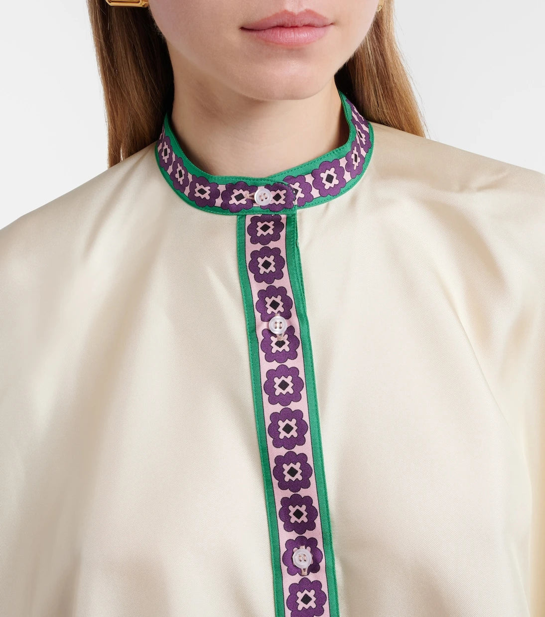 La DoubleJ - Foulard printed silk twill shirt