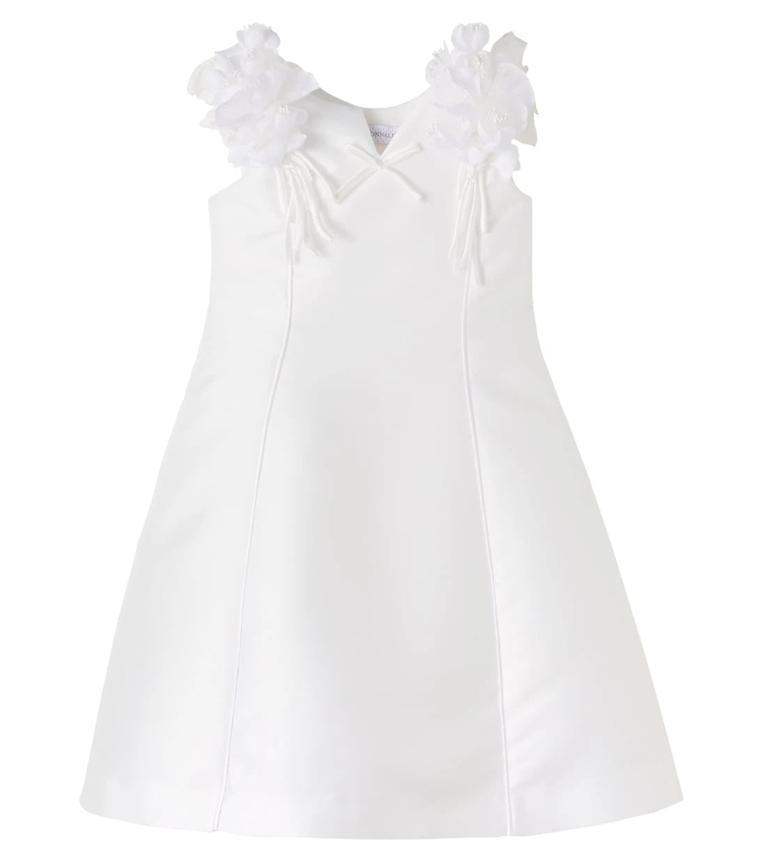 Monnalisa - Bow-detail floral-appliqué dress