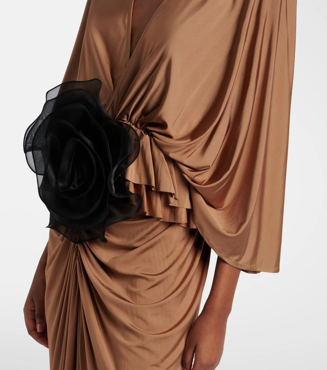 Jacques Wei - Floral-appliqué jersey maxi dress