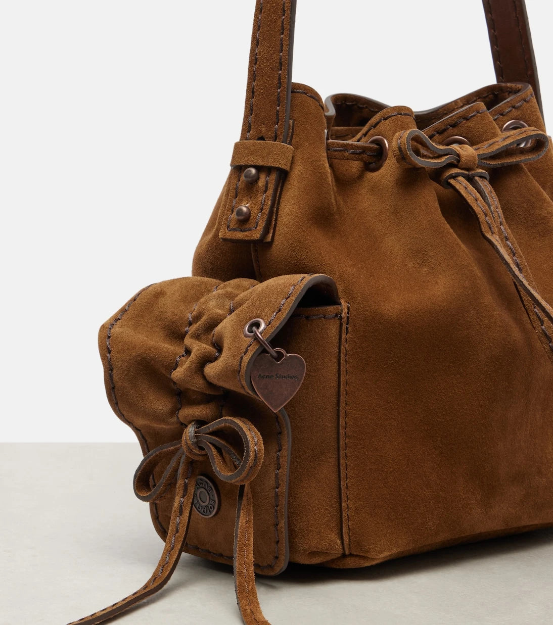 Acne Studios - Multipocket Mini suede bucket bag