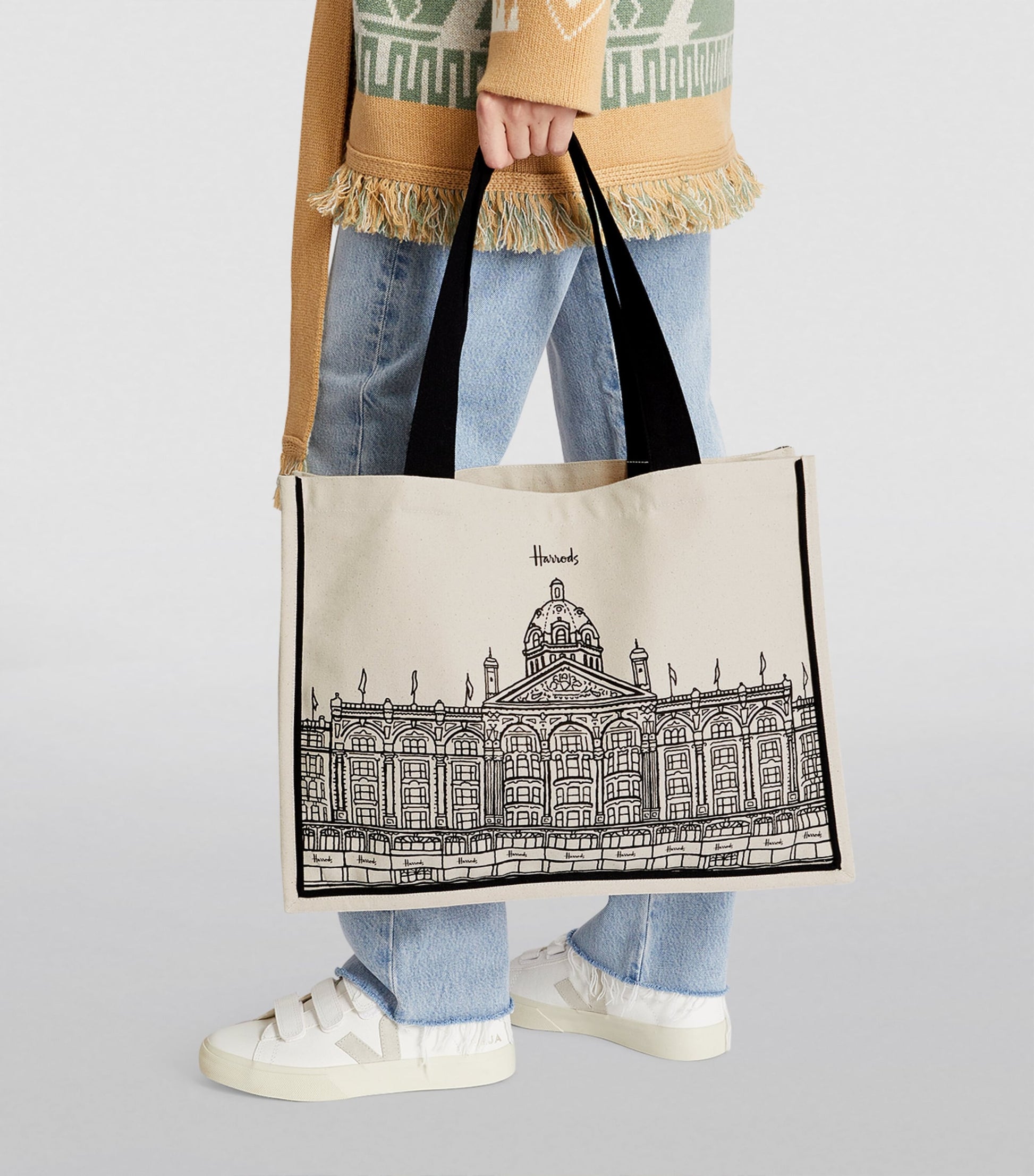 Large Harrods Outline Tote Bag