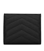 Saint Laurent Black Leather Quilted Trifold Wallet