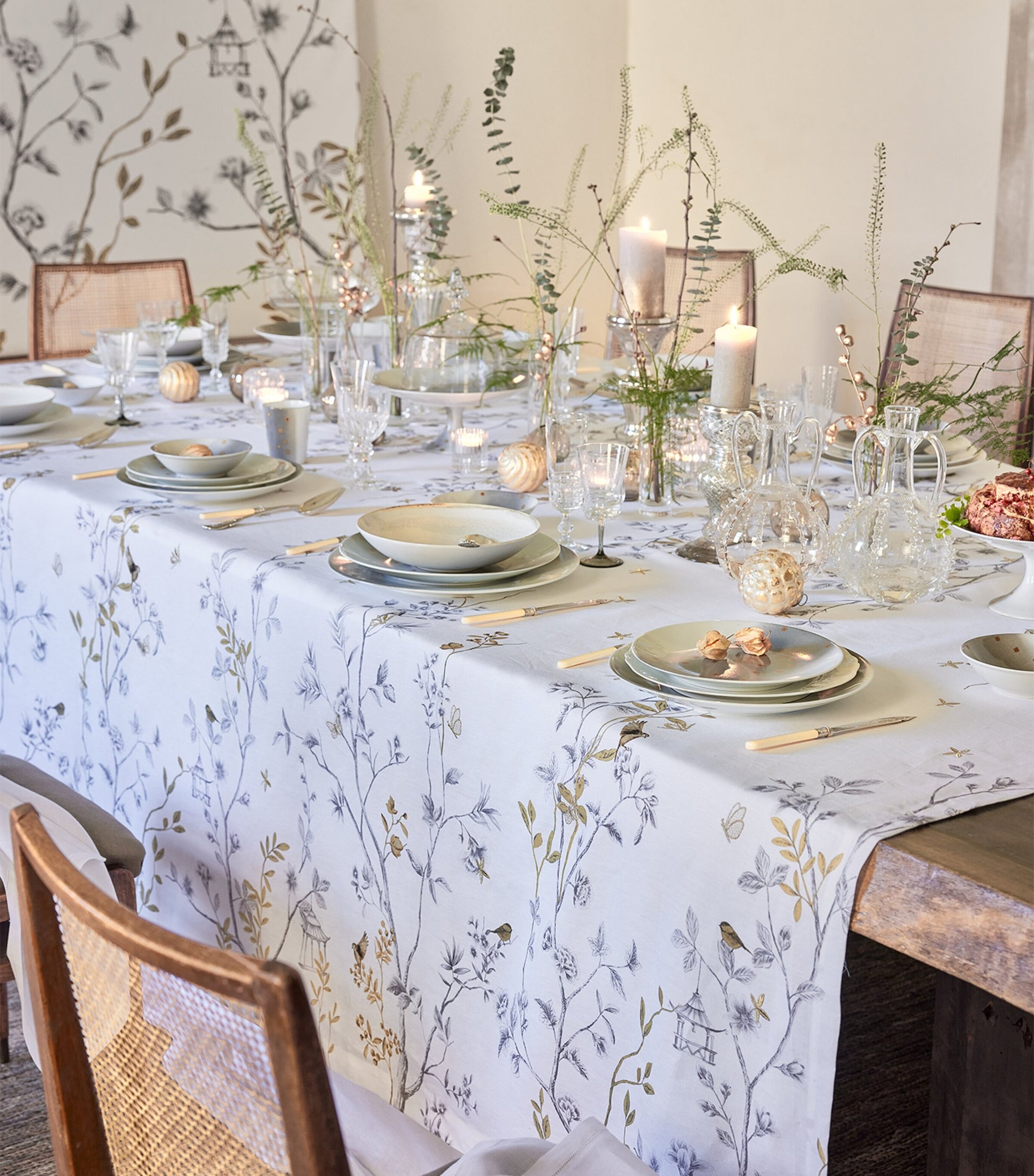Linen Botanical Tablecloth (170cm x 380cm)