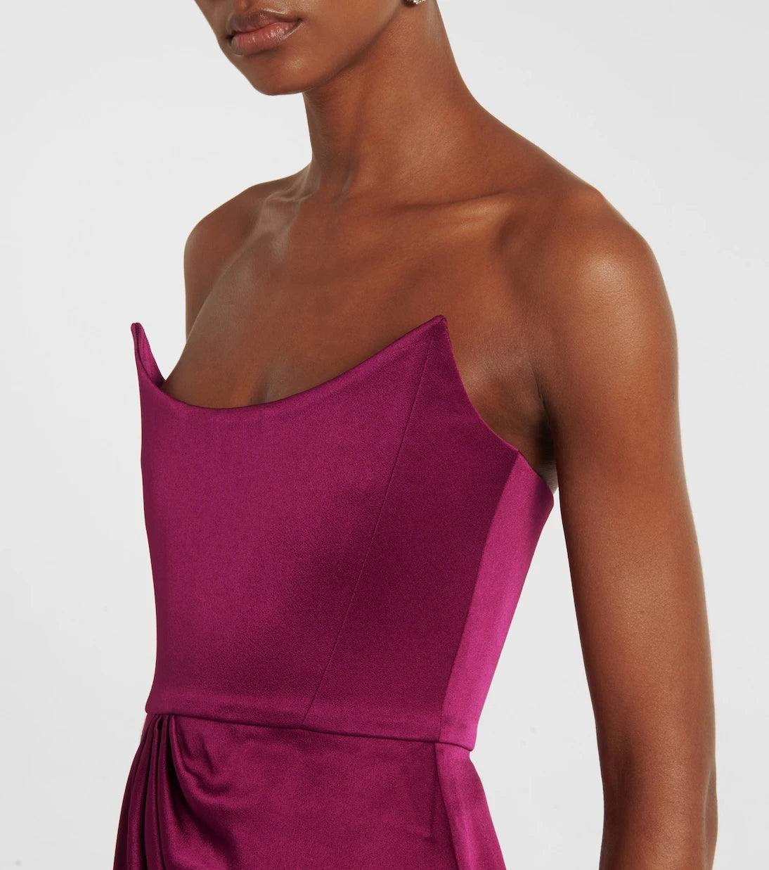 Alex Perry - Draped satin crêpe bustier gown
