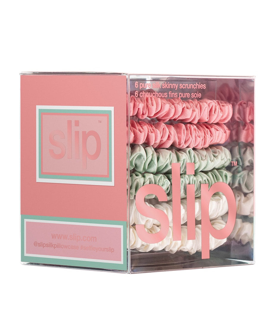 Pure Silk Skinny Scrunchies (Set of 6)