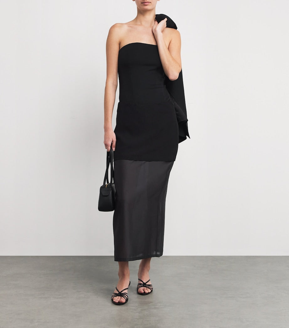 Stylein Black Crepe Bardi Midi Skirt