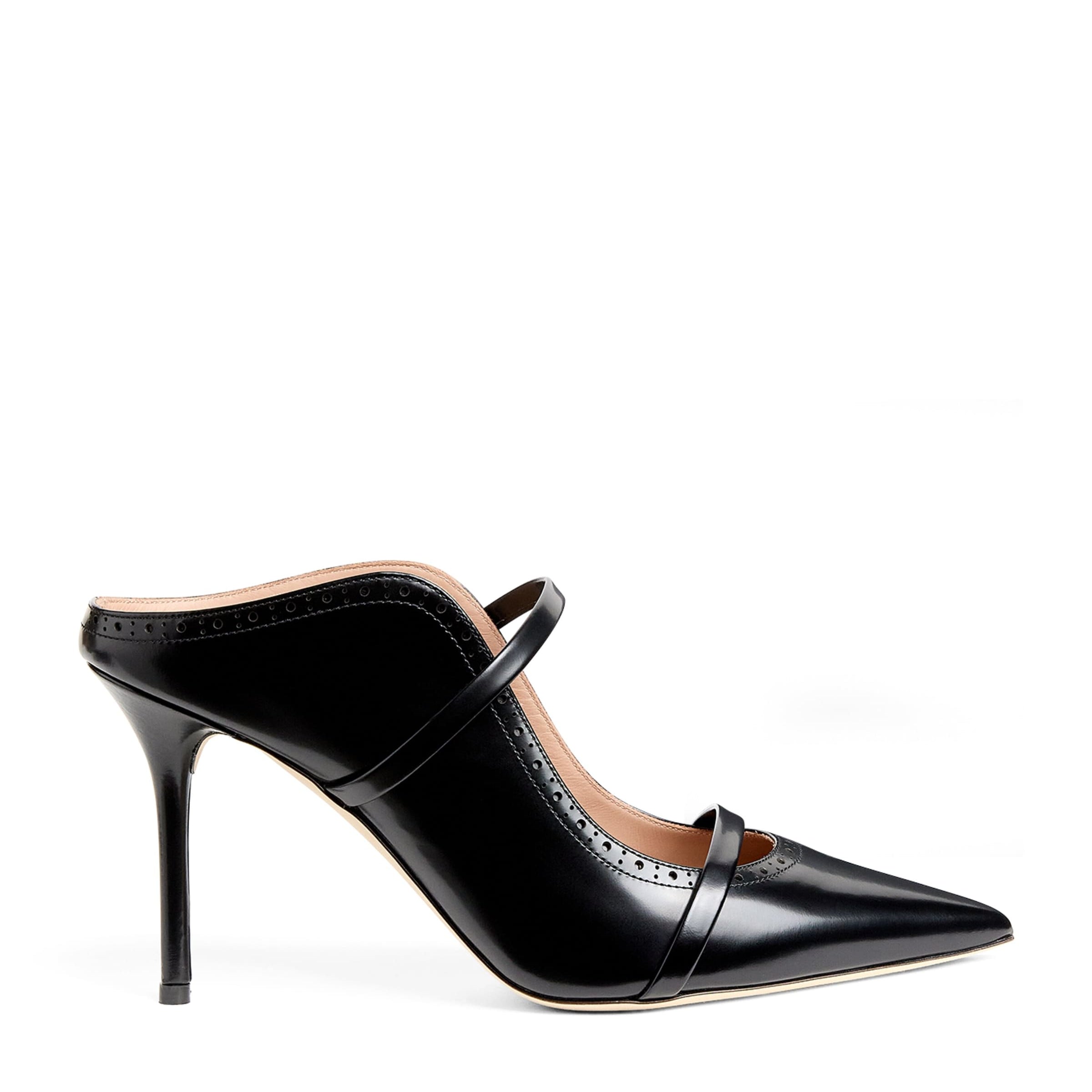 Malone Souliers Black Leather Maureen Mules 85